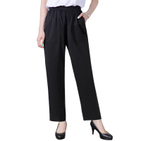 炯毅 餐厅服务员工作裤酒店制服裤厨房松紧黑色厨师工作裤 厨师服 松紧弹力裤 XXXL 件