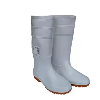 炯毅 白色雨鞋 食品厂中高筒防水防油防滑耐磨水鞋雨靴 雨靴高筒 双