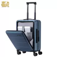麒霁拉杆箱行李箱旅行箱工具箱 蓝色24英寸铝框款1608G