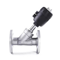 盛京联硕304不锈钢气动法兰角座阀DN15[4分]塑料头 个