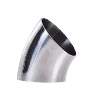 盛京联硕304不锈钢卫生级45度焊接弯头 个