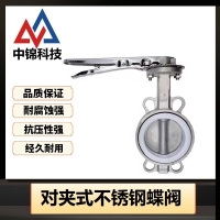 中锦科技 不锈钢手动对夹式蝶阀DN40(304材质)四氟 台