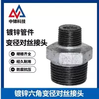 中锦科技 镀锌六角变径对丝接头 DN25×20[1寸变6分] 个