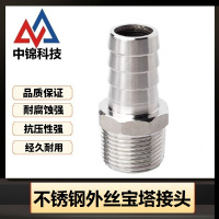 中锦科技 不锈钢六角外丝皮管接头DN20[6分]304材质 个