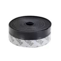 中锦科技 硅胶门窗密封条防风防尘自粘密封胶条 25mm*5米[黑色]卷