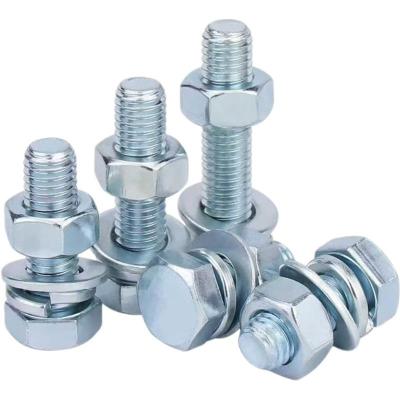 中锦科技 4.8级镀锌外六角螺栓套装M10*45mm[螺栓+螺母+平弹垫]套