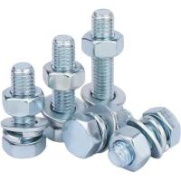 中锦科技 4.8级镀锌外六角螺栓套装M12*20mm[螺栓+螺母+平弹垫]套