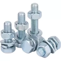 中锦科技 4.8级镀锌外六角螺栓套装M18*50mm[螺栓+螺母+平弹垫]套
