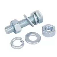 中锦科技 高强度镀锌外六角螺丝螺母套装M12*120mm[螺栓+螺母+平弹垫]套
