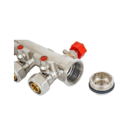 中锦科技 分水器 地暖分水器 主杠DN32(1.2寸)适配地暖管25mm(6分)2路 套