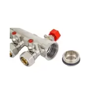 中锦科技 分水器 地暖分水器 主杠DN32(1.2寸)适配地暖管25mm(6分)6路 套