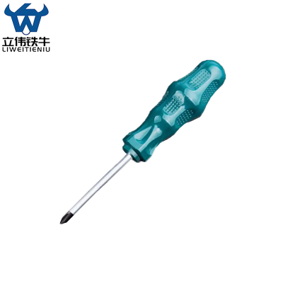 立伟铁牛绿胶炳螺丝刀5*75mm十字型/把