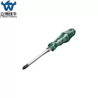 立伟铁牛绿胶炳螺丝刀6*100十字敲击型/把
