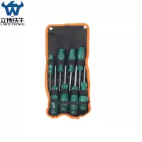 立伟铁牛绿胶炳螺丝刀米字八件套/套