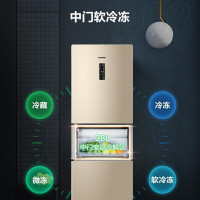 容声(Ronshen)221升 冰箱无霜三门冰箱 电脑控温 中门冷鲜抗菌星砂金BCD-221WD16NY