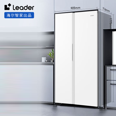统帅(leader)海尔出品 618升对开门超薄冰箱 一级双变频 黑金净化 BCD-618WGLSSEDW9