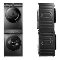 小天鹅水魔方洗烘套装TG100V618PLUS+TH100-HL02T 10KG滚筒洗衣机+热泵烘干机