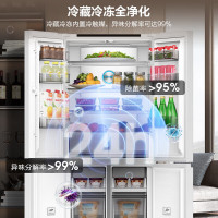 容声(Ronshen)601升BCD-601WD11FP白色十字双对开四开门电冰箱家用变频一级节能效大容量