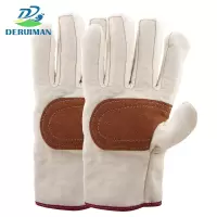 DERUIMAN双层帆布手套耐磨加厚电焊掌心加固劳保防护手套