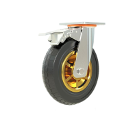 豫众诺 橡胶静音万向刹车轮 8寸200mm 个