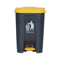 豫众诺 脚踏垃圾桶 100L灰桶黄盖 个