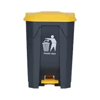 豫众诺 脚踏垃圾桶 20L灰桶黄盖 个