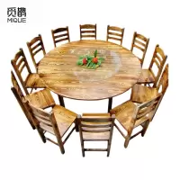 觅鹊 餐桌 圆桌1.8米+转盘+12椅/张