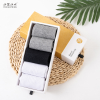 非草非木 竹纤维袜子男士防臭抑菌袜 竹纤维男袜四季款5双套装 FM-3180(盒)