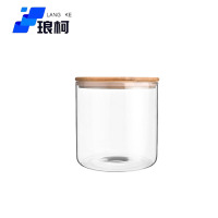 琅柯 玻璃罐 竹盖密封杯 10*12cm