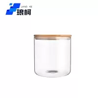 琅柯 玻璃罐 竹盖密封杯 10*12cm