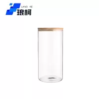 琅柯 玻璃罐 竹盖密封罐 8.5*20cm