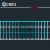 湘恒锐 隔离网片 镀锌 喷塑 墨绿色 孔径50x50/2800mmx300mmx4.2mm 片