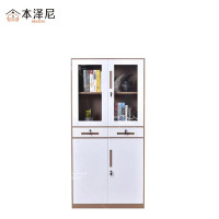 本泽尼 咖白中二抽 窄边办公柜 HTZ-G0579 850*390*1800mm 组