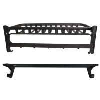 LONMATE 加宽扁杆网蓝浴巾架+毛巾架挂件 两件套