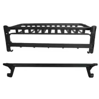 LONMATE 加宽扁杆网蓝浴巾架+毛巾架挂件 两件套