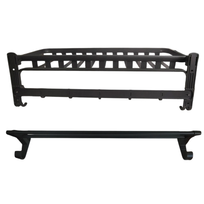 LONMATE 加宽扁杆网蓝浴巾架+毛巾架挂件 两件套