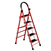 鑫睿辉 家用折叠伸缩人字梯 红色五步梯 个