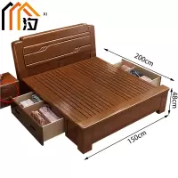 汐 实木床宽2米张