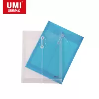 悠米 透明缠扣文件袋,竖式,A4 W08003C 透明 12个/袋 单袋装