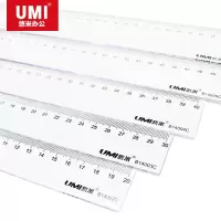 悠米 透明塑料直尺 40cm B14004C 3把装
