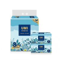 悠米C04004W 双层 塑包抽纸 180mm*130mm 200抽/包 8包/提 10提/箱 面巾纸 (计价单位:箱)