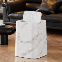 垃圾桶家用高颜值客厅卧室厨房仿大理石翻盖办公室商用大容量纸篓
