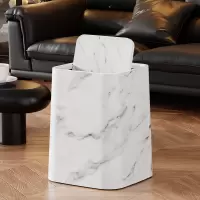 垃圾桶家用高颜值客厅卧室厨房仿大理石翻盖办公室商用大容量纸篓