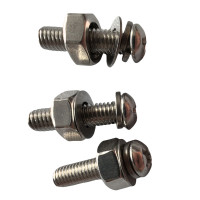 vzi 304不锈钢盘头螺丝平垫弹垫螺母组合 M4*50(100套) 包