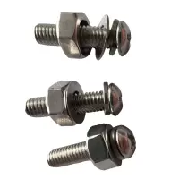 vzi 304不锈钢盘头螺丝平垫弹垫螺母组合 M4*50(100套) 包