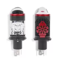 菁普华 汽车H4双光透镜直插式超亮 光近光一体透镜改装灯泡