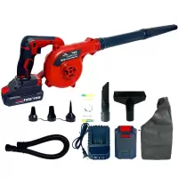 菁普华工业级充电式锂电大功率吹风机吹吸两用鼓风机三档调速5.0AH一电一充套