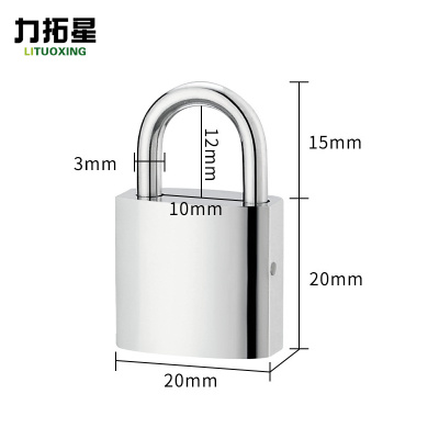 力拓星 仿不锈钢挂锁 短梁20mm 个