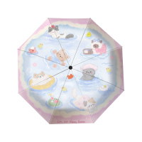BR 猫咪雨伞女晴雨两用可爱便携遮阳伞防晒黑胶高颜值自动折叠太阳伞 把