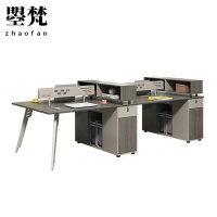 曌梵办公桌四人位2.8米+高柜套